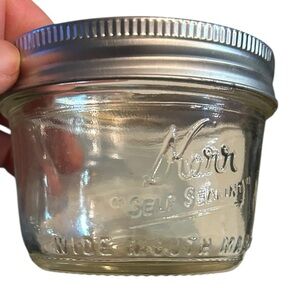 1940’s-60’s Vintage Kerr Self Sealing half pint Mason Jar w/ Ring
